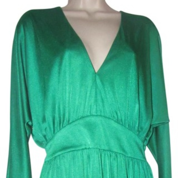 Halston Rich Emerald Green Night Out Dress